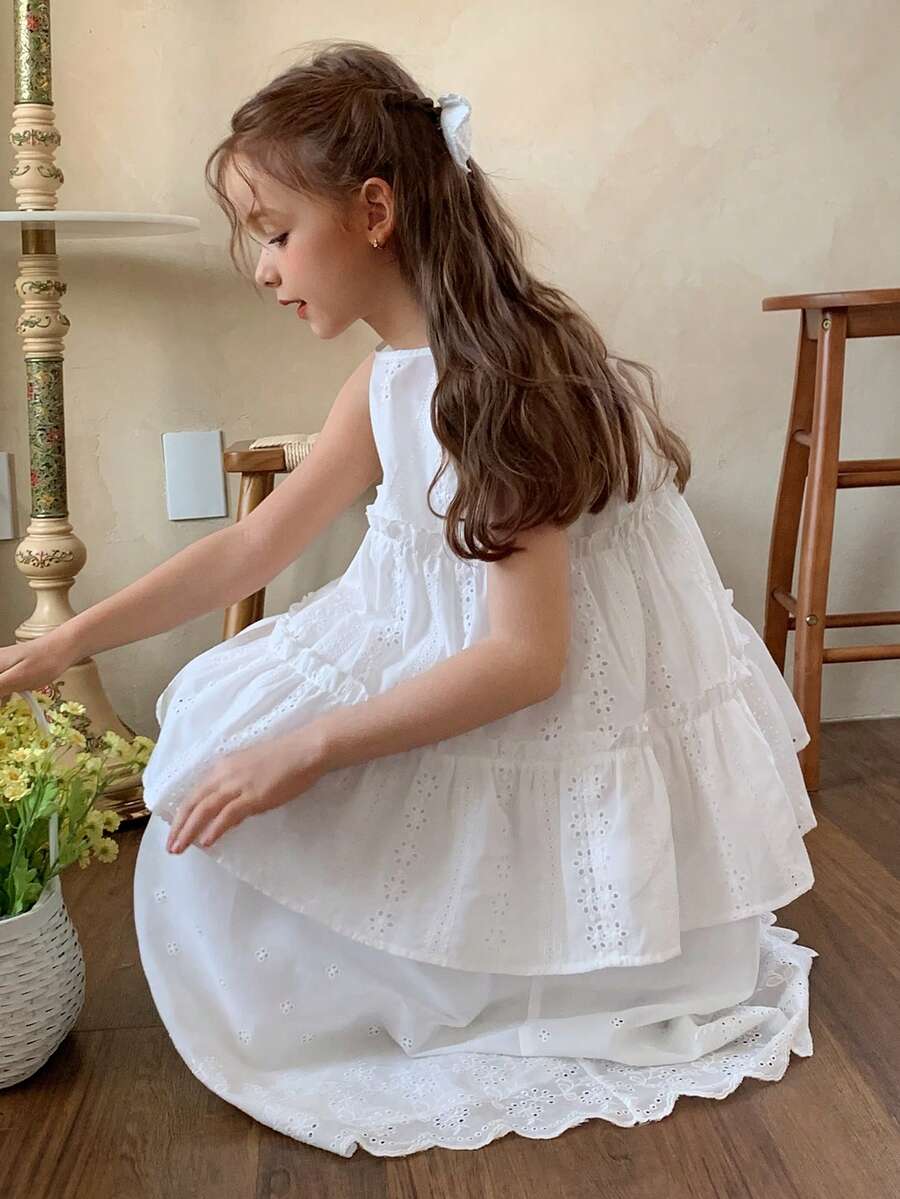 DAZY Tween Girls Sleeveless Round Neck Dress Summer - Beige - View 1