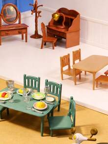 MINKOJA 1 pièce Miniature Ornement Mini Table de Maquillage/Moto/Table à Manger/Modèle DIY, Accessoires Raffinés DIY, Pièces Correspondantes pour Utilisation Combinée, Convient pour le Micro-Monde, Pâques, Cadeau de Pâques, Fête des Enfants - Multicolore - Voir 2