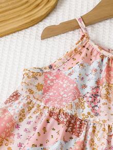 Emery Rose Kids 少女夏季休闲碎花吊带连衣裙 - 彩色 - 查看 7