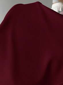 SHEIN EZwear 2件套女士黑色和酒红色针织休闲运动裙裤，夏季短裙，女士短裤内衬裙裤，网球裙，2条装短裙，女士短裙，女士网球裙，运动裙，女士短裙 - 酒紅色 - 查看 3
