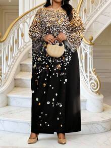 Fleurora Spring And Summer Elegant Casual Modest Office Commuting Colorful Woven Scoop Neck Asymmetrical Batwing Sleeve Long Sleeve Plus Size Co-Ords Women's Summer Set Spring Break Outfits Spring Clothing Carnival Costume For Women Women Carnival Costume Holiday Outfits For Women Holiday Clothes Casual Women Outfits Casual Sets For Women - Multicolor - View 4