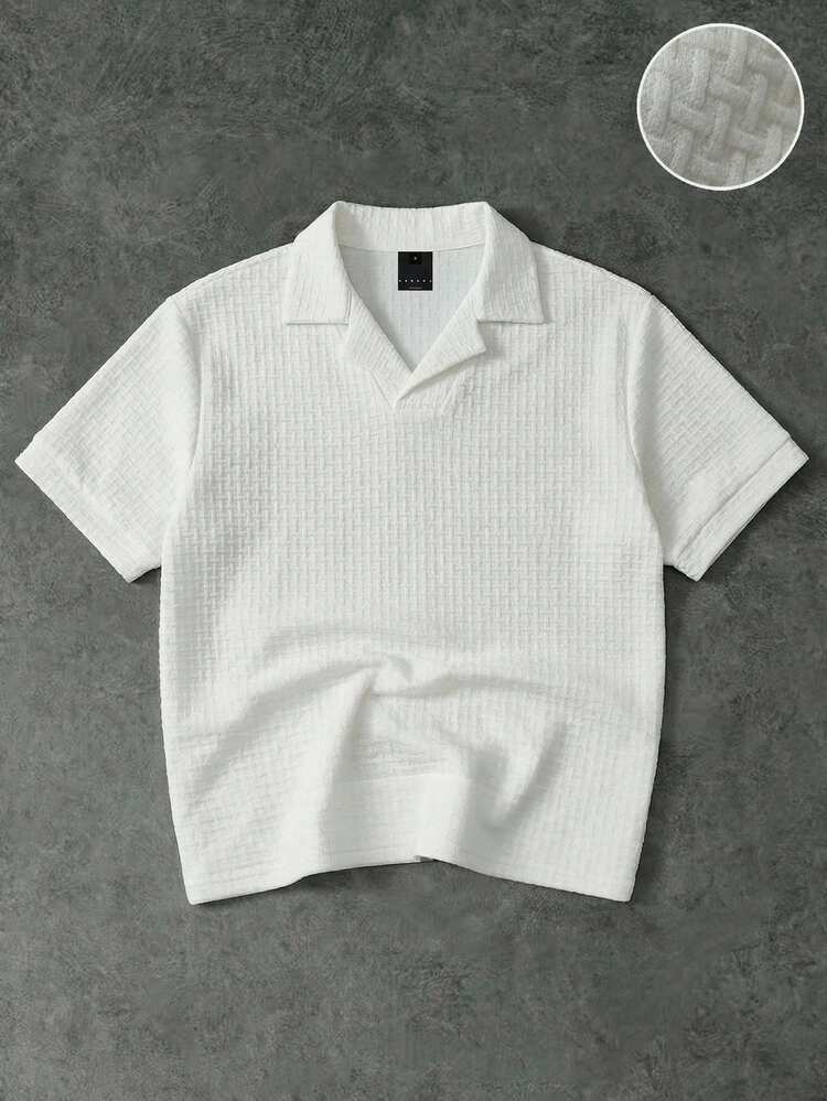 Polo texturizada oversized com gola