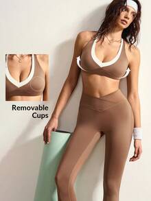 VARSIVA 女士露背拼接上衣和不对称腰身紧身打底裤休闲运动套装 - 彩色 - 查看 10