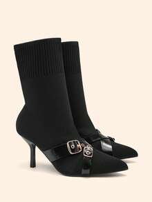 CUCCOO BASICS 女士可调节搭扣设计休闲踝靴，适合日常穿着 - 黑色 - 查看 4