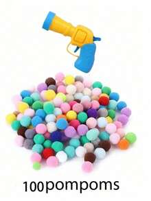CAT Pom-Poms Launcher Toys, Random Color Cat Pom-Poms Self-Hi ToysThe Product Image Has A Method Of Use,Consumables Pet Interactive Launch Pom-Poms Toy Gun 1pc - Multicolor - View 15
