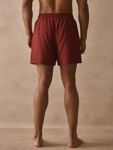 Musero Linen Elasticated Drawstring Waistband Shorts Spring Summer Holiday Essentials Poolside Beachy - Brown - View 5