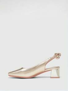 CUCCOO BIZCHIC Women's Elegant High Heel Shoes With Bow Decor Spring Shoes - Gold - View 10