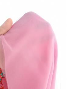 Elladie kids 小女孩粉色薄纱蝴蝶结连衣裙，儿童舒适甜美可爱时尚无袖连衣裙，适合夏季海滩度假户外穿着 - 粉色 - 查看 4