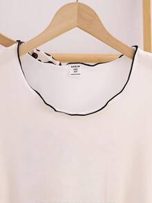 Genkimix Kids 2pcs Girls Fashionable Cute Milk Silk Leopard Spot Print Short Sleeve Nightgown - Apricot - View 5