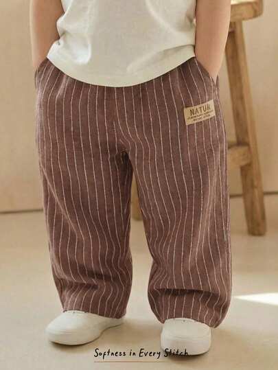 Cozy Pixies 男婴彩色条纹弹力腰休闲舒适裤