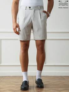 HUEFORM 男士清凉抗皱复古风休闲宽松直筒短裤，居家通勤皆宜。 - 卡其色 - 查看 5