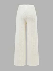 Firerie Kids 少女杏色纹理面料不对称肩部上衣+宽松长裤两件套，休闲时尚，百搭，适合派对、郊游、姐妹合照、公园、露营、度假、日常休闲等场合。 - 杏色 - 查看 8