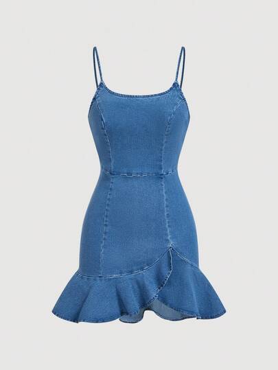 Sweetra Casual Denim Dress For Women