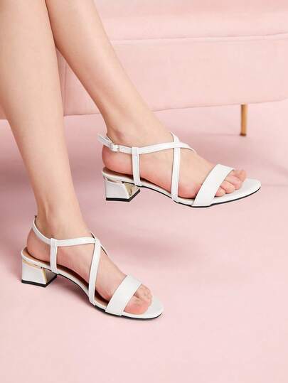 CUCCOO DOLLMOD Beige Round Toe Open Toe Sandals For Women, French Elegant Goddess Style, Strap Thick Heel High Heels, Suitable For Summer Dresses