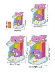 Care Bear X Joivida Thảm trải sàn hình gấu dễ thương cầu vồng, thảm nhà tắm ở cửa phòng tắm, thảm ngủ trưa cho thú cưng, quà tặng cho việc cải tạo nhà mới - Thảm cầu vồng - Xem 4