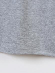 SHEIN Streecool Kids 男童纯色圆领短袖T恤，简约百搭夏季休闲装 - 灰色 - 查看 5