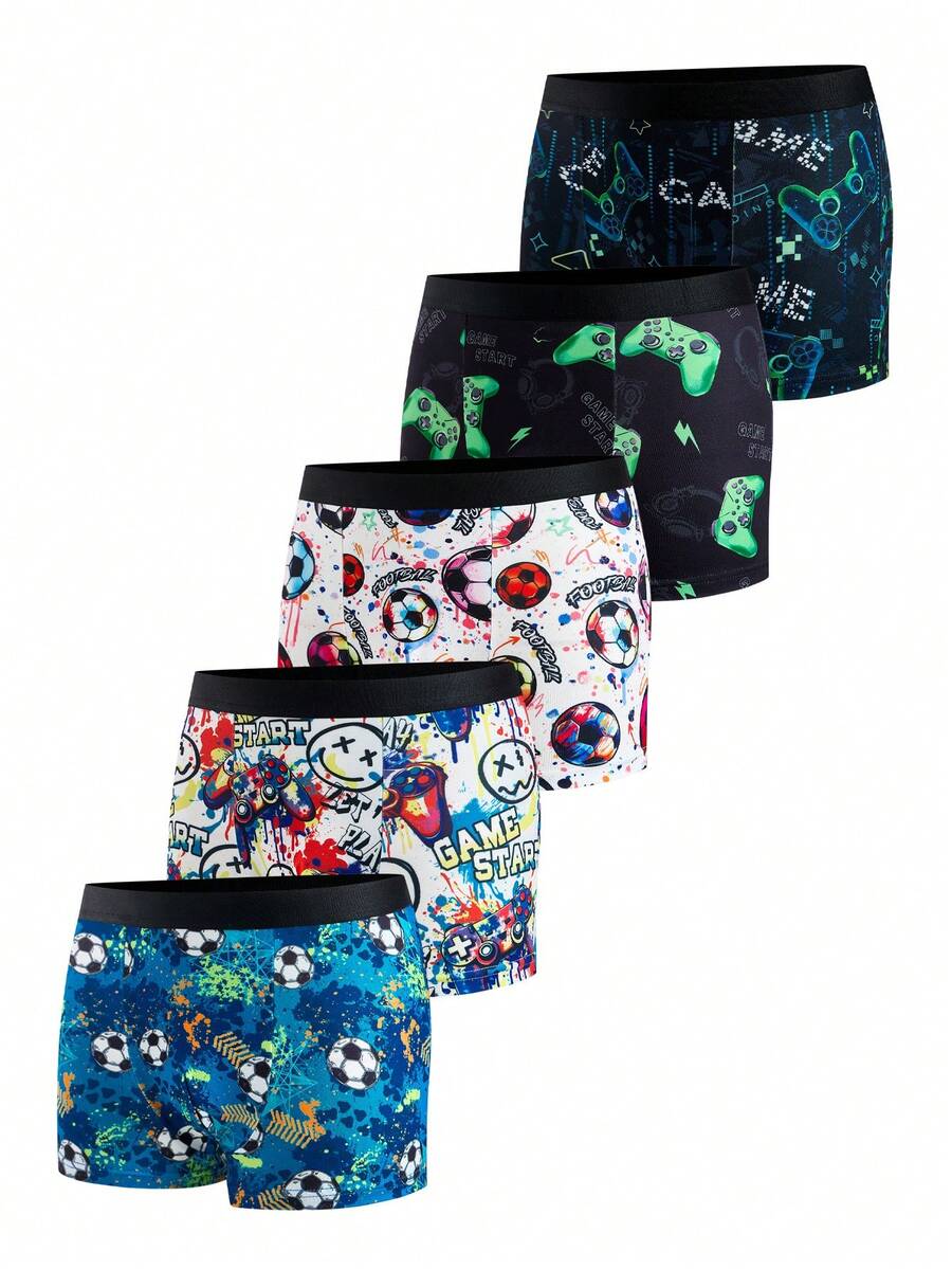 SHEIN 5PCS Teen Boys Trunks - Multicolor - View 1