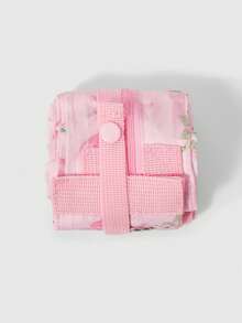 ROMWE Kawaii 1pc Large-Capacity Shoulder Handbag With Printed Pattern, Suitable For Camping, Beach, Travel, Shopping, School, Work And Other Occasions. - waxy powder - View 3
