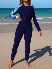 Swim Mulvari 三件套针织印花荷叶边性感比基尼套装，优雅夏季女士泳装，适合度假、派对、海滩等场合。 - 彩色 - 查看 3