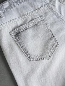 ROMWE MEN Street Life Men's Casual Washed Digital Print Curved Knife Denim Jeans - Multicolor - View 6