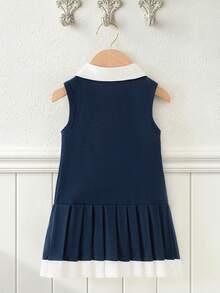 Souflis Souflis French Style Navy And White Baby Girls Summer Dress - Navy Blue - View 5