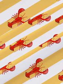 Sundraya Women's Loose-Fit Pants With Elastic Drawstring, Lobster Print, Spring/Summer Style - Multicolor - View 4