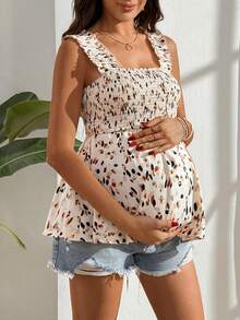 SHEIN 孕妇度假印花无袖哺乳上衣 - 彩色 - 查看 5