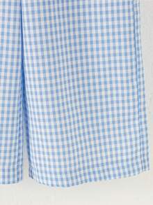 Souflis Souflis 两件套女婴法式夏季套装，包括吊带荷叶边背心和格子印花裤，时尚甜美，适合休闲、上学及其他场合。 - 彩色 - 查看 4