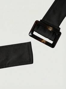 MOD Conjunto de chaleco y pantalones casuales para mujer - Negro - Ver 4