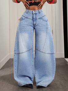 Slaydiva Casual Faded Women Jeans - Blue - View 4