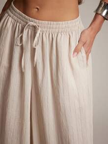 Hauture Women's Casual Vacation & Commute Striped Print Drawstring Waist Side Pockets Tapered Leg Pants - Multicolor - View 5