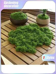 1pc 100g Artificial Moss Suitable For Home Decoration, Miniature Landscape Arrangements, Lawn Miniatures, Potted Plants, And Landscaping Decoration Valentine's Day, Valentines Wedding, Birthday - Green - View 3