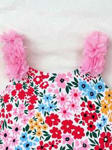 Emery Rose Kids Emery Rose Kids 女童条纹蝴蝶结花卉连体泳衣 - 粉色 - 查看 7