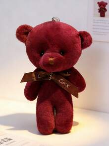 POKOJA LAND 可爱的小泰迪熊毛绒玩具吊坠，粉色、白色、酒红色、灰色和白色可选，毛绒动物泰迪熊玩具关节头熊婚礼花束礼物玩具毛绒钥匙扣吊坠娃娃生日礼物装饰品结婚礼物卧室装饰是生日礼物节日礼物首选 - 彩色 - 查看 6