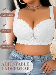 DesireSculpt Two Piece Plus Size Push Up Bra In Lace Fantasy Elegant Style Multicolor - Multicolor - View 5