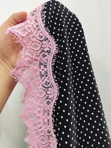 Sunnyshic New Arrival Summer Sexy Lace Patchwork V-Neck Sleeveless Asymmetric Slip Dress - Black - View 7