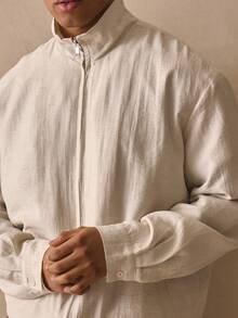 Musero Funnel Kneck Lined Long Sleeve Zip Through Jacket Style Top Spring Summer Holiday Essentials - Apricot - View 2