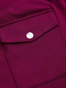 SHEIN LUNE Plus Size High Waist Fold-Over Cargo Running Shorts With Pockets, Tummy Control & Butt Lifting - Purple - View 6