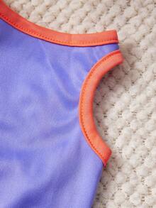 PETSIN 1 Piece Cute Mermaid Cloud Rainbow Star Shell Print Pet Vest Purple Patchwork Orange Casual Style Pet Clothes - Multicolor - View 2