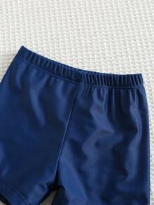 SHEIN Bubblio 2 Stücke/Set Baby Jungen süßer gestrickter elastischer Hai-Muster Farbblock Langarm Badeanzug & Badeshorts Set, geeignet für Strand, Pool, Urlaub - Verschiedenfarbig - Übersicht 7