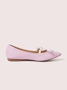 CUCCOO DOLLMOD Bailarinas elegantes con lunares y decoración de lazo para mujer, ideales para el día a día en Navidad - Morado - Ver 10