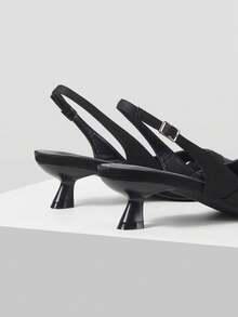 Mnmlis Tacones altos elegantes y versátiles con diseño de hebilla y punta afilada para mujer - Negro - Ver 10