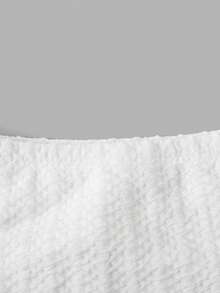 Girlism Tween Girl Summer White Knit Textured Cropped Camisole And Bodycon Mini Skirt Set - White - View 4