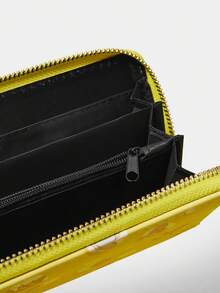 TOM & JERRY X SHEIN 时尚可爱卡通崔弟图案长款钱包 - 黃色滿鋪 - 查看 4