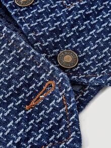 Sweetra 女士休闲牛仔套装 - 藍色 - 查看 4