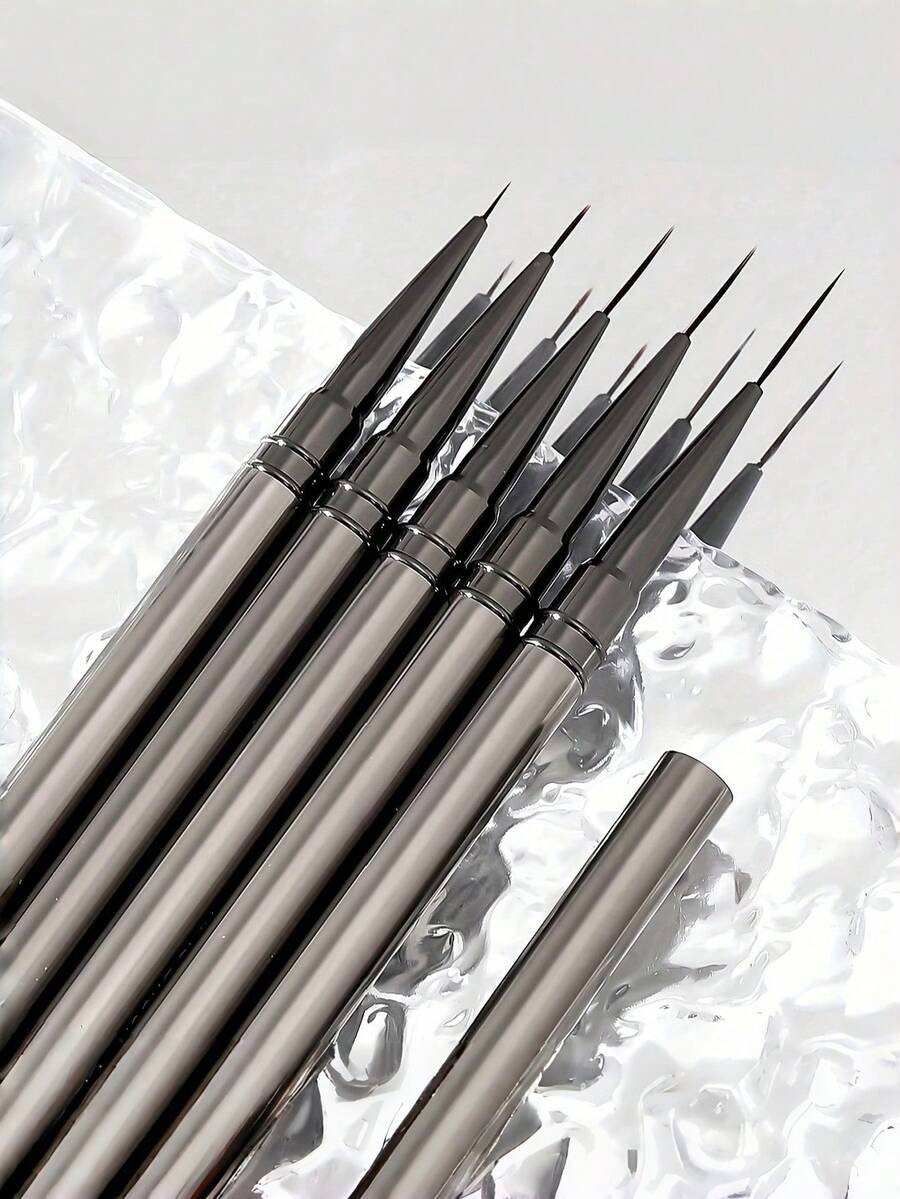 Nail Art Liner Pen, Fine Lines, Stripe Painting, 6/9/12/15/18/25mm. Nail Design Pen, Professional Nail Art Tool, Pinceau Ongle Gel. - Grey - View 1