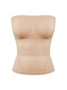 SHAPORA Women's Seamless Tight Slimming Shapewear, Padless Solid Color Design, Can Be Worn Outerwear - Apricot - View 7
