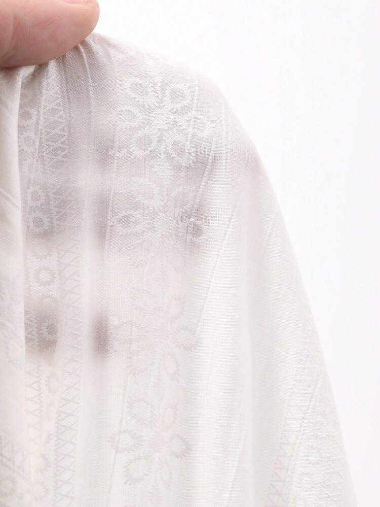 Women's Loose Textured Lantern Sleeve Tie Bow Casual Summer Blouse