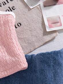 Genkimix Kids Bộ 2 món cho bé gái mùa hè, màu mơ, chất liệu vải dệt họa tiết, cổ áo kiểu chắp vá hình trái tim và chân váy denim có bèo nhún, thêu hình quả anh đào, kiểu dáng vintage dễ thương. - Hồng - Xem 7