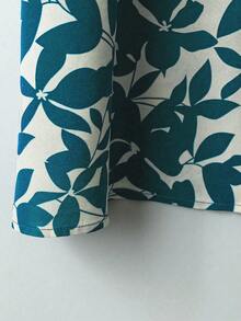 SHEIN LUNE CURVE 两件套加大码女装夏季纯色圆领蝙蝠袖上衣和阔腿裤休闲套装 - 薄荷藍 - 查看 4